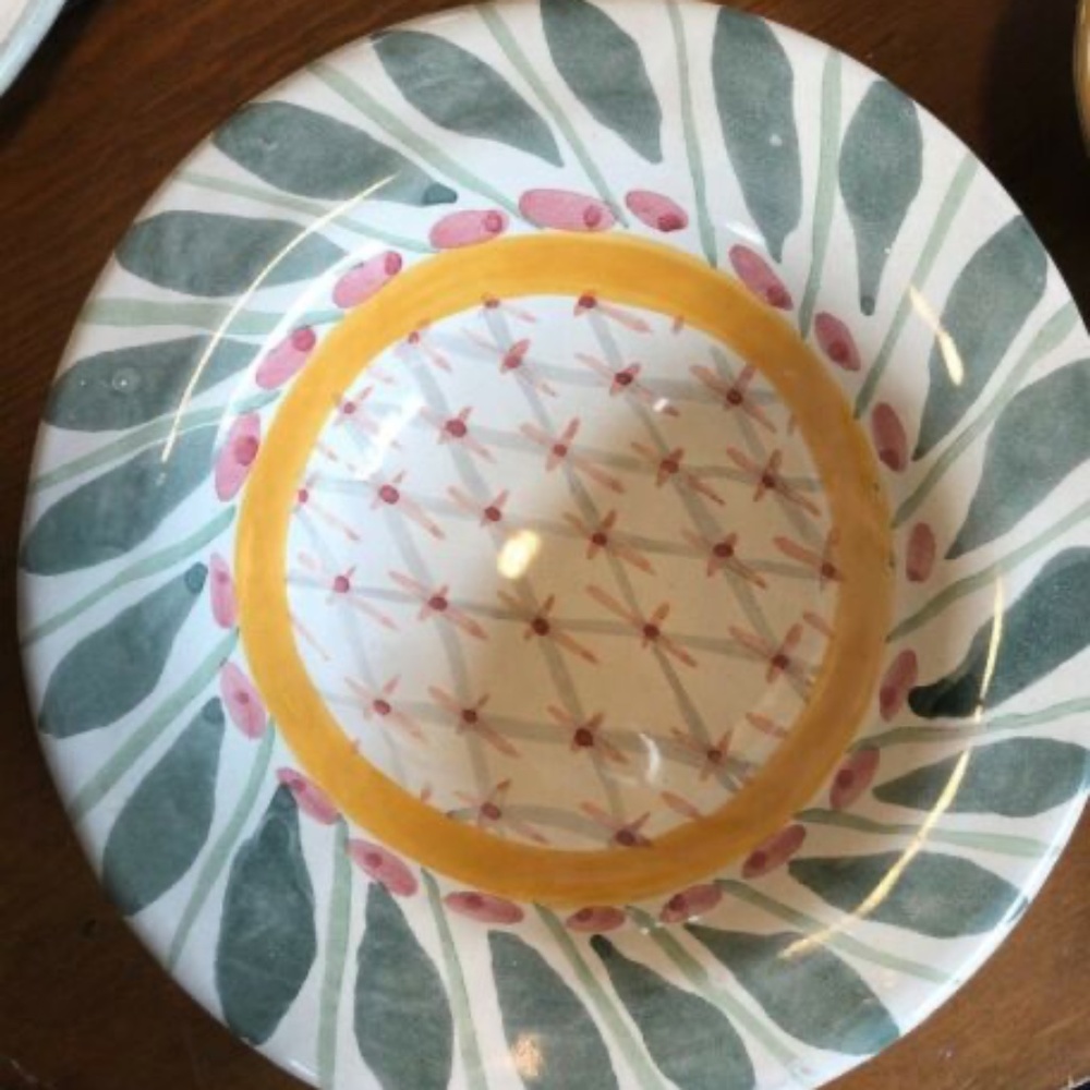 Vintage MACKENZIE CHILDS Rimmed Bowl TAYLOR BRIGHTON PAVILION 8"